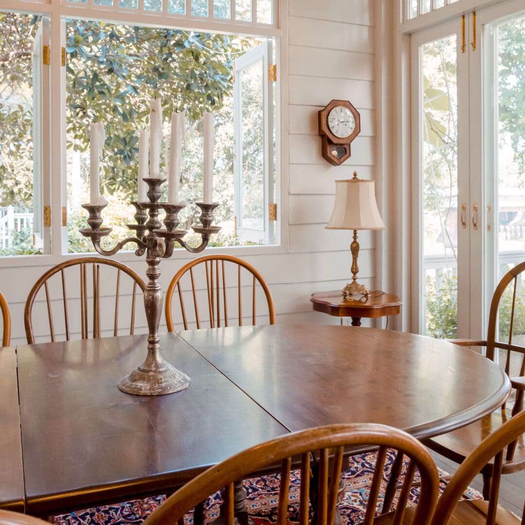 Old style dining table and chairs sales