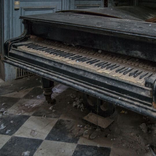 abandoned piano