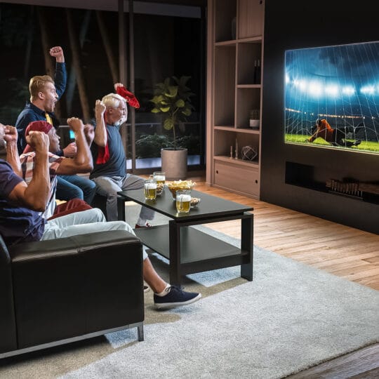 family watching TV