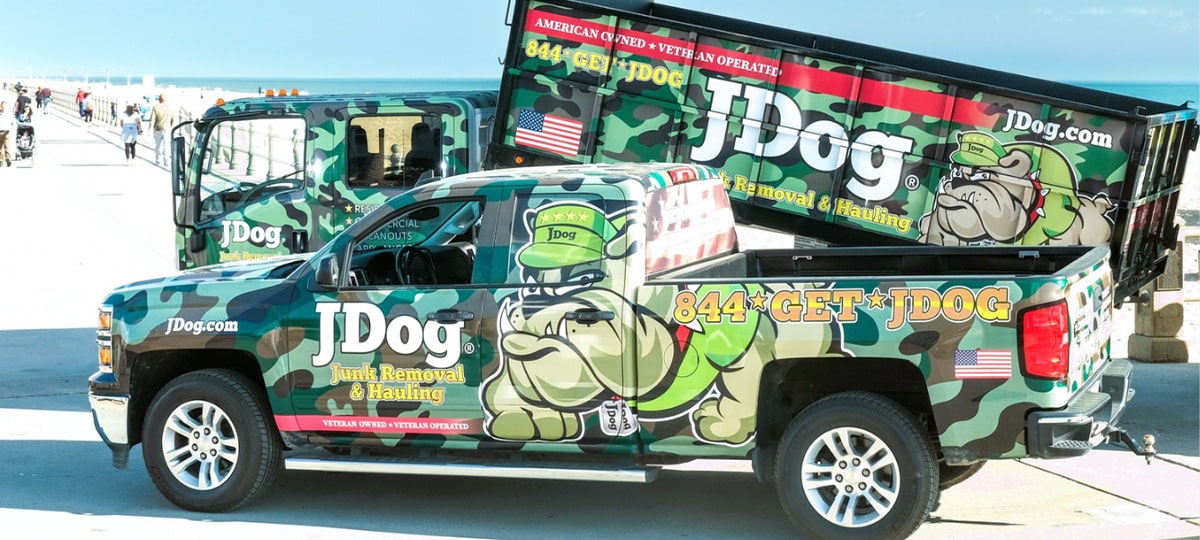 JDog Junk Removal & Hauling trucks